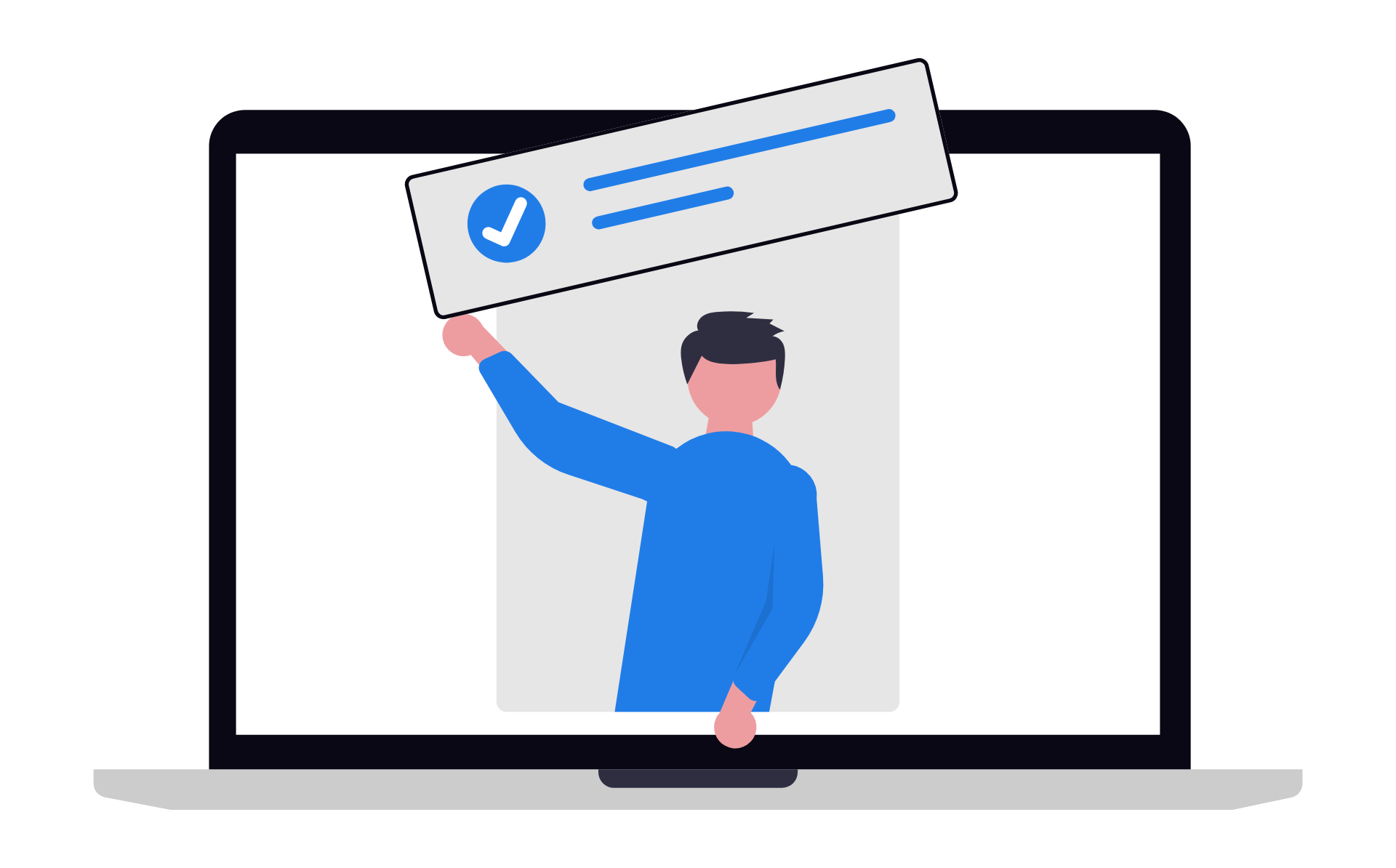Digital marketing expert analyzing performance metrics and checklist on a data dashboard, representing strategic Parry Sound paid ads management and campaign optimization.