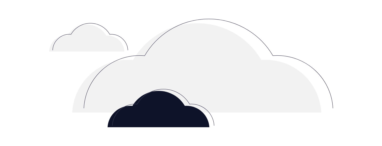 Minimalist vector illustration of clouds representing cloud computing and hosting services.